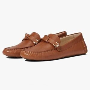 Women's Cole Haan Evelyn Bow Drivers Leather Driving Loafer – Pecan – Size 6